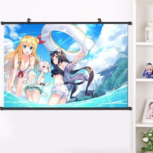 Anime Princess Connect! Re:Dive Cute Girl Wall Scroll Poster Wall Hanging Poster Home Decor Collection Art Xmas Gift 40×60cm