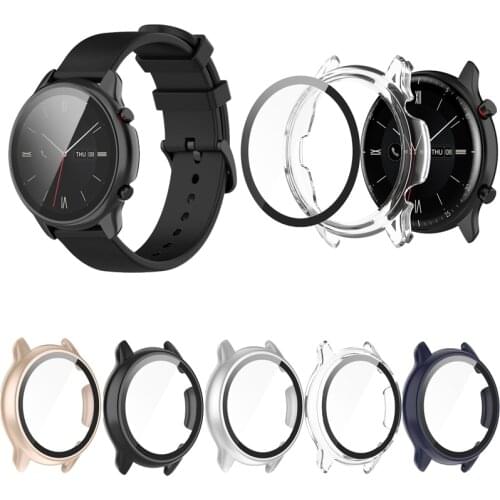 Hard Edge Full Screen Glass Protector Case Shell Frame For Amazfit GTR 2 Sport Watch GTR2 Lte Smartwatch Protective Bumper Cover