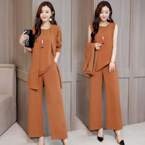 Women Tracksuit Long Sleeve Cardigan And Sleeveless Pullover Tops And Wide Leg Pants Suit Womens Sets Knitted 3 Pieces Set