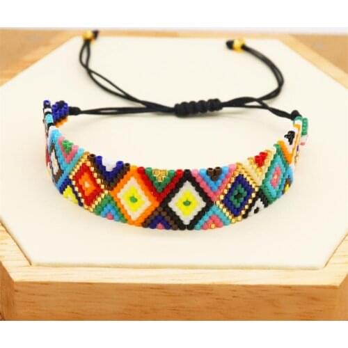 ZHONGVI Bohemian MIYUKI Bracelet Turkish Evil Eye Cuff Bracelet Rainbow Jewelry Women Pulseira Mujer Moda 2020 Handmade Beads