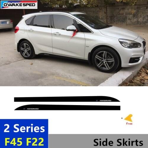 1 set ///Performance X2 Door Side Skirts Stripes Decal Car Body Carbon Fiber Sticker M Sport Styling For BMW 2 series F45 F22