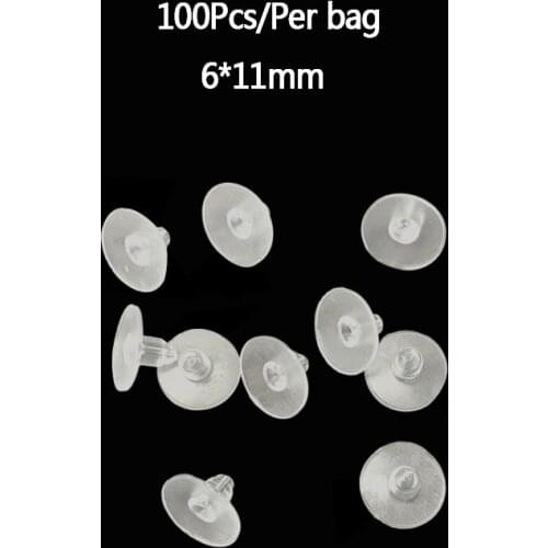 100pcs/lot Earring Back Earrings Rubber Silicone Round Ear Plug Blocked Caps Earring Back Stoppers Supplies for jewelry DIY Ear
