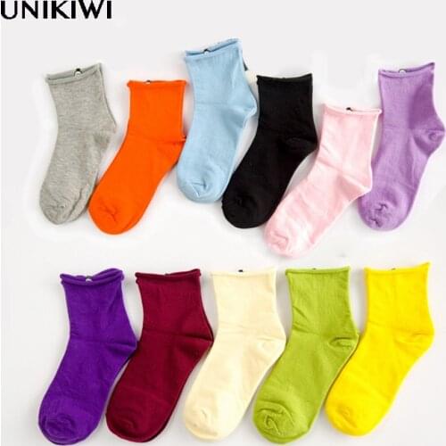 19 Colors.Hot Sale Womens Cotton Lovely Candy Color Socks.Casual Ladies Girls Short Piles Heap Socks.Loose Hose Top Bobby Sox
