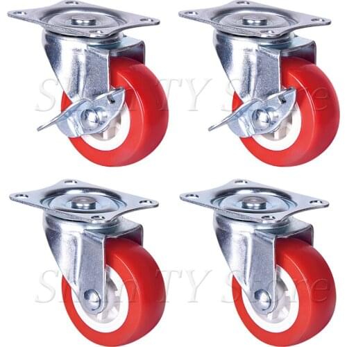 4 Pcs 2/2.5/3 Inch 360 Degree Swivel Caster Wheels Rubber Wheels No Noise Wheels For Shopping Cart Trolley caster