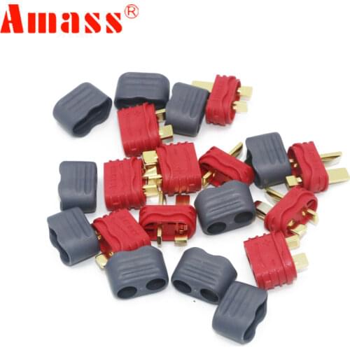 50pair/lot Amass T Plug Deans Connector With Sheath Housing For RC Lipo Battery