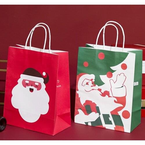 500pcs/Lot New-fashion Custom Logo Kraft Paper Shopping Tote Bag Eco-friendly Gift Hand Bag for Christmas/Candy/Packaging