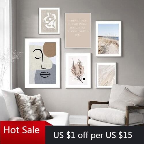 Abstract Posters Prints Seaside Poster Art Canvas Painting Nordic Style Wall Decor Pictures For Living Home Room Decor No Frame