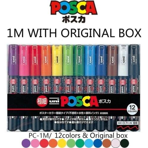 Acrylic 12/8 Color Mitsubishi Posca Pc-1m Cartridge - Ultra-thin Warhead -0.7mm Art Cartridge - Office School Gift Pen Art Pens