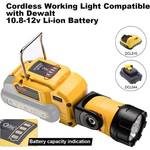 Oein Work Lamp For Makita For Dewalt Flashlight DCL510 10.8V 12V Li-ion Battery LED Cordless Work Light Portable Spotlight