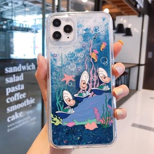 Dynamic Liquid Quicksand Conch Shell Glitter TPU+PC Phone Cases for Iphone 11 Pro Xs Max 7 8 Plus Xr X SE 2020 Love Cover Case