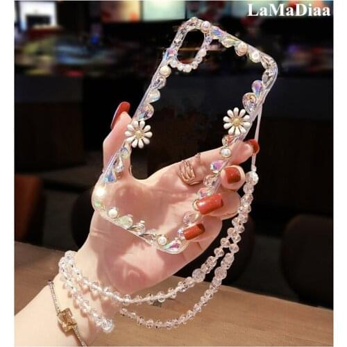 For Huawei Honor8 9 10 20 Lite V10 V20 V30 7X 8X 9X Nova3 4 5 6 Glitter Flower Rhinestone Diamond Phone Case Soft TPU Back Cover