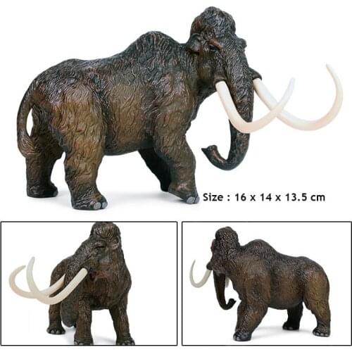 16*14*13.5cm New Styles Original Wild Animals Mammoth Model Action Figurines Miniature Collection Toy For Kids