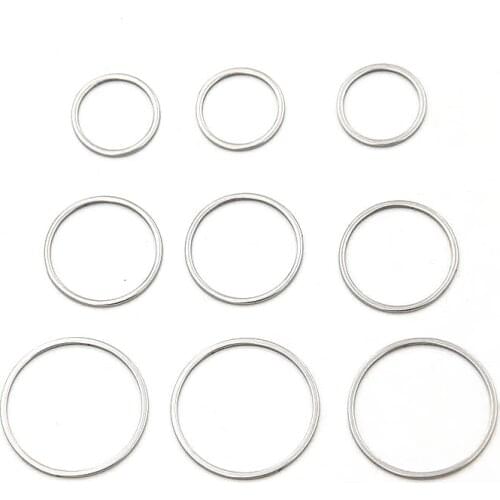 20Pcs/lot 3 Size Circular charm stainless steel pendant open frame plastic frame hollow-out pressure DIY jewelry production