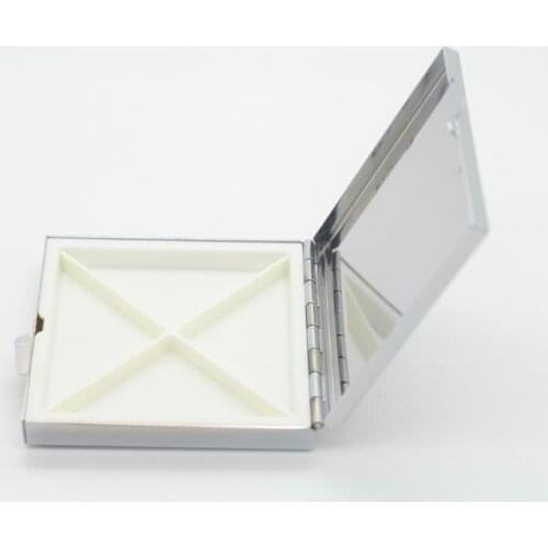 100PCS Square Pill Boxes Blank DIY Metal Pill Container Storage Box 4 Compartments Free Shipping SN246