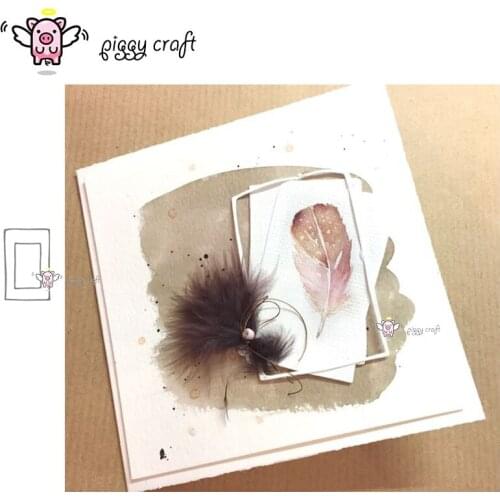 Piggy Craft metal cutting dies cut die mold 2Pcs Rectangle frame Scrapbook paper craft knife mould blade punch stencils dies