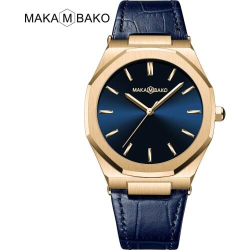 2021 New Movement Mens Watch First Layer Cow Leather Watch Strap Casual Non-Mechanical Trend Waterproof Watch