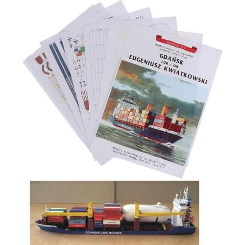 1PC 1:400 Gdansk Cargo Ship DIY Handcraft 3D Paper Card Model Sets MYPANDA