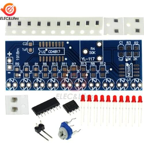 2.5-14.5V NE555 + CD4017 Light Water Flowing Light LED Module DIY Smart Electronics Kits