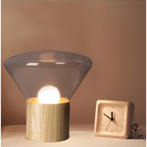 Nordic American modern wood glass table lamp bedside lamp Cafe lamp