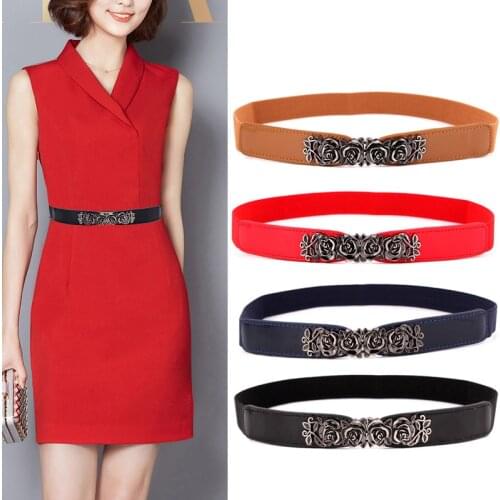 ZLY 2021 New Fashion Belt Women Female PU Leather Material Elastic Band Metal Punk Gothic Style Buckle Luxury Trend Hot Selling