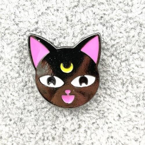 Timlee X191 New Cartoon Cut Smile Cat Kitty Metal Brooch Pins Button Pins Fashion Jewelry Wholesale