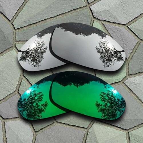 Chrome&Jade Green Sunglasses Polarized Replacement Lenses for Oakley Juliet