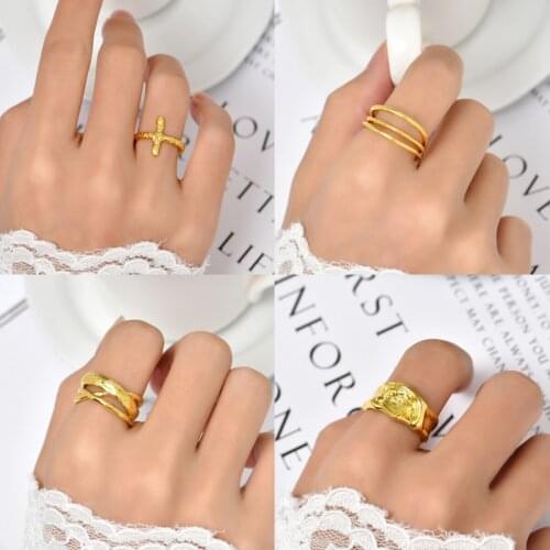 Gold Color Simple Cross Multilayer Women Ring Joint Open Finger Rings Girls Boho Bohemian Jewelry Korean Gift
