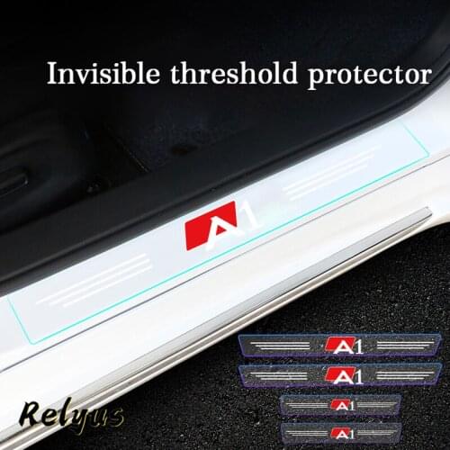 4Pcs Transparent Car Door Sill Protector Threshold Protective Film For Audi A1 Sportback 8XA 8XF 8X1 8XK GBA Accessories