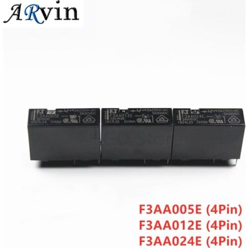 5PCS/Lot Power Relay F3AA005E F3AA012E F3AA024E 5VDC 12VDC 24VDC 4PIN a Group of Normally Open