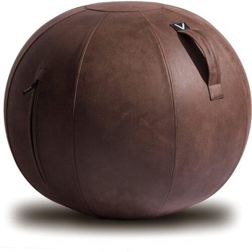 Luxury Yoga Balls Pilates Fitness Balance Ball Gym Pregnant Woman Delivery Exercise Midwifery Ball with Handle & Leather Cover