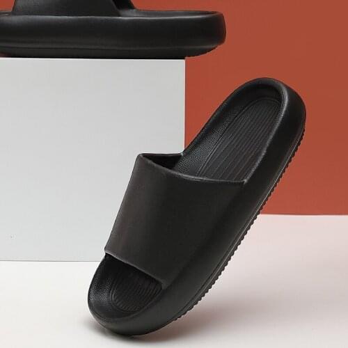 Summer Mens Slippers Thick Platform Beach Eva Mute Slide Sandals Leisure Women Male Flip Flops Ladies Bathroom Anti-slip Shoes