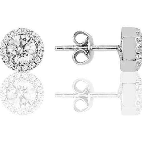 Silver Diamond Montürlü Single Stone Earrings For Women Extraordinary Earrings Jewelry