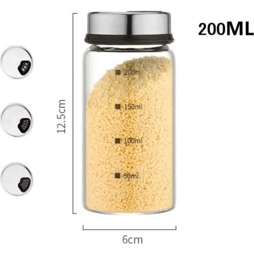 Salt and Pepper Shakers with Adjustable Pour Holes, 200ml