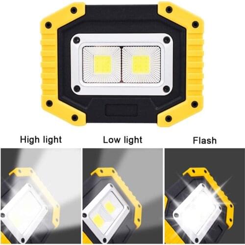 LED Rechargeable Work Lights Floodlight Security Light with 3 Modes Outdoor Lights with USB Waterproof for Garage Hiking