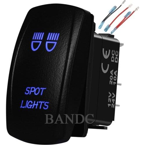 SPOT LIGHTS Rocker Switch，Laser-Etched 5P On-Off SPST Led Light Button for Car Boat ARB NARVA，Car Accessories，Jumper Wires