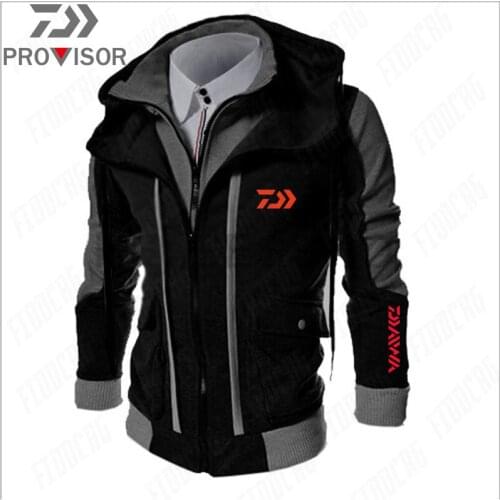 Daiwa Fishing Hoodie Men Winter Warm Fishing Sweatshirt Men Fishing Shirt Coat Fishing Jacket Men Sport Wear Fishing Clothing