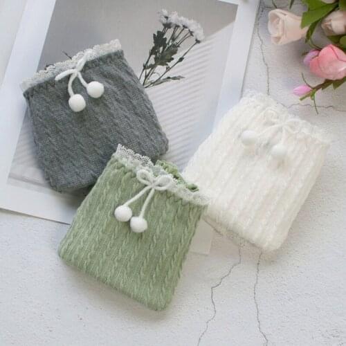 Lovely Japanese cotton low waist twist type stripe cotton fabric stitching lace briefs women ropa interior femenina panties