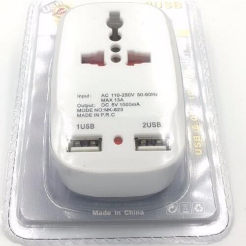 2 USB Charging Port All in One Universal Worldwide Travel Wall Charger AC Power UK Plug Adapter Adaptor