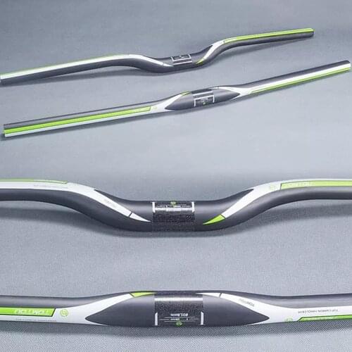 TOMTOU Green Matte Full UD Carbon Fiber Bicyle Rise or Flat Handlebar Bike MTB Bars Parts Width 580mm - 760mm For Stem 31.8mm