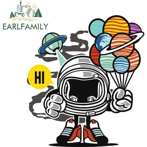 EARLFAMILY 13cm x 12.7cm for Planet Balloon Vinyl Car Stickers Waterproof Scratch-Proof Decal Creative Styling Custom Printing