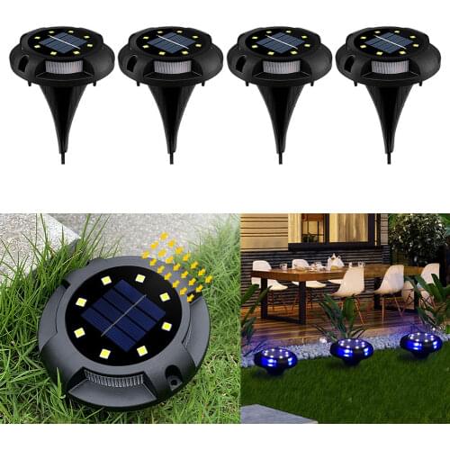 4pcs LED Solar Ground Light Buried Lamp Waterproof Garden Pathway Solar Lamp Outdoor Ground Lawn Lamp Landscape Night Light