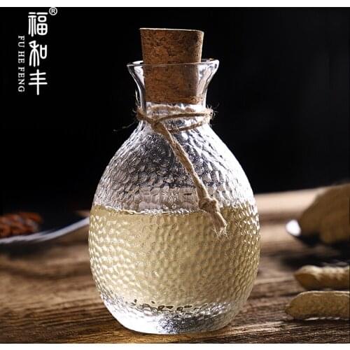 Japanese glass hammer pattern wine single pot household jar liquor making strong liquor pot transparent wine separator bottle