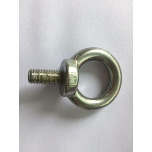 1pcs M10 Eye Bolt Stainless Steel Marine Lifting Eye Bolt Ring Screw Loop Hole for Cable Rope Lifting