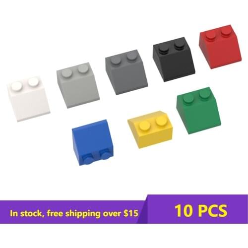 10PCS DIY MOC 3039 Slope 45 2x2 Bricks Parts Building Blocks Thick Figure Educational Tech Plastic Toys for Kids