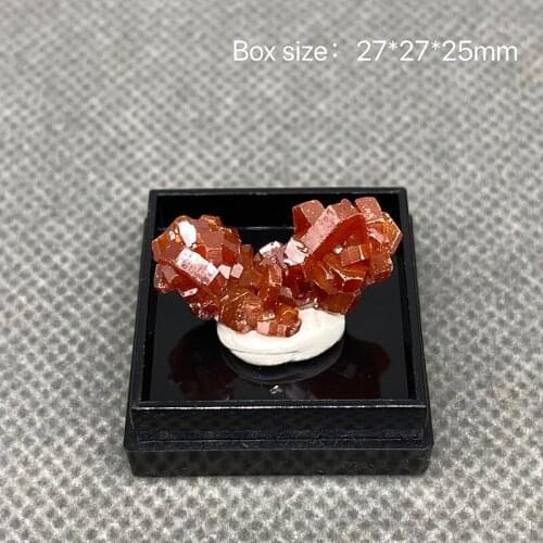 100% Natural Vanadinite mineral specimen quartz crystal specimen Collection Stones and crystals box size 27*27*25mm