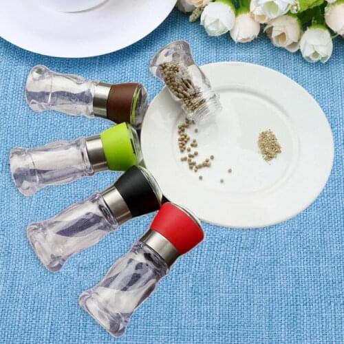Manual Pepper Grinder 2 In 1 Plastic Manual Pepper Salt Spice Mill Grinder Seasoning Bottle for Home Restaurant Kitchen Supplies