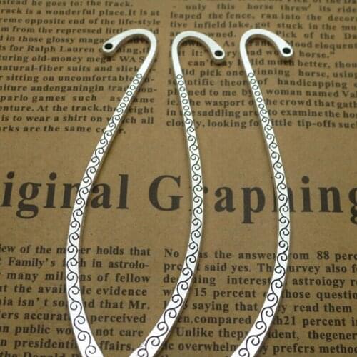 20/40pcs Students DIY Gift Tibetan Silver Decorations Vintage Hook Stationery Metal School Office Bookmark Label Paper Clips
