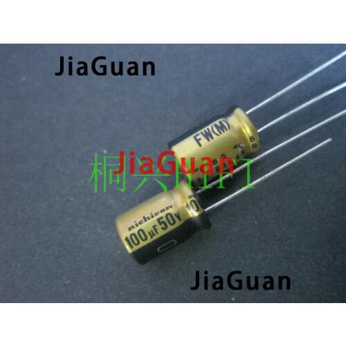 20pcs NEW NICHICON FW 100UF 50V 8X11.5MM audio Electrolytic Capacitor 50V100uF filter amplifier 50v 100uf