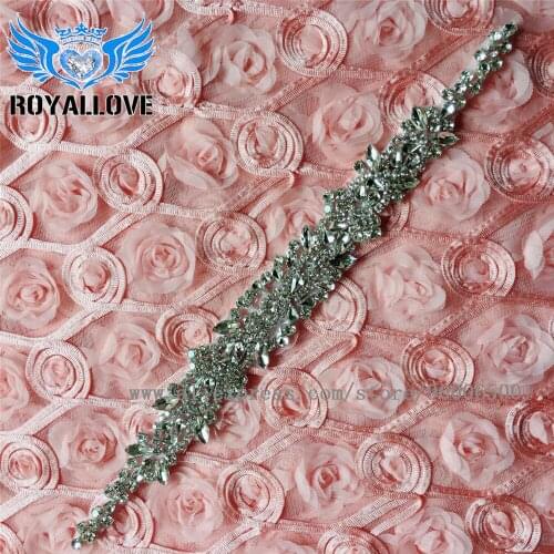 30pcs) Clear Motif Rhinestone Appliques For Bridal Wedding Dress Decoration Crystal Shiny Glass Sew On Sash Belt Crystals Patch