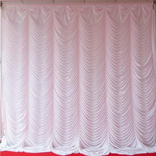 White Ice Silk Swag Wedding Backdrop Curtain 10ft*10ft (3mH*3mW)